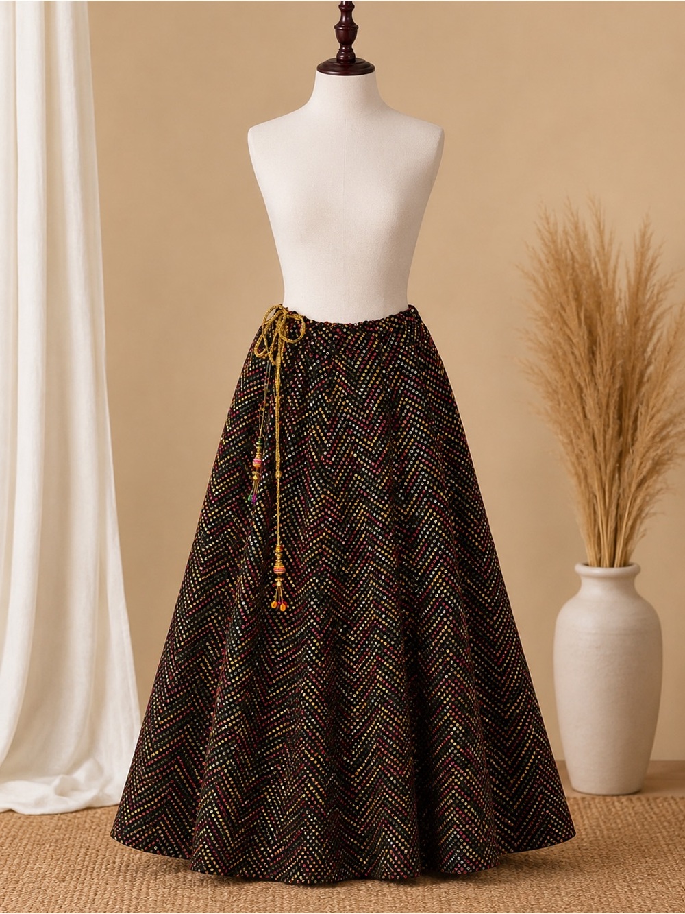 Black Sequin Skirt